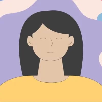 Cartoon illustration: Serene woman with shouts coming at her.